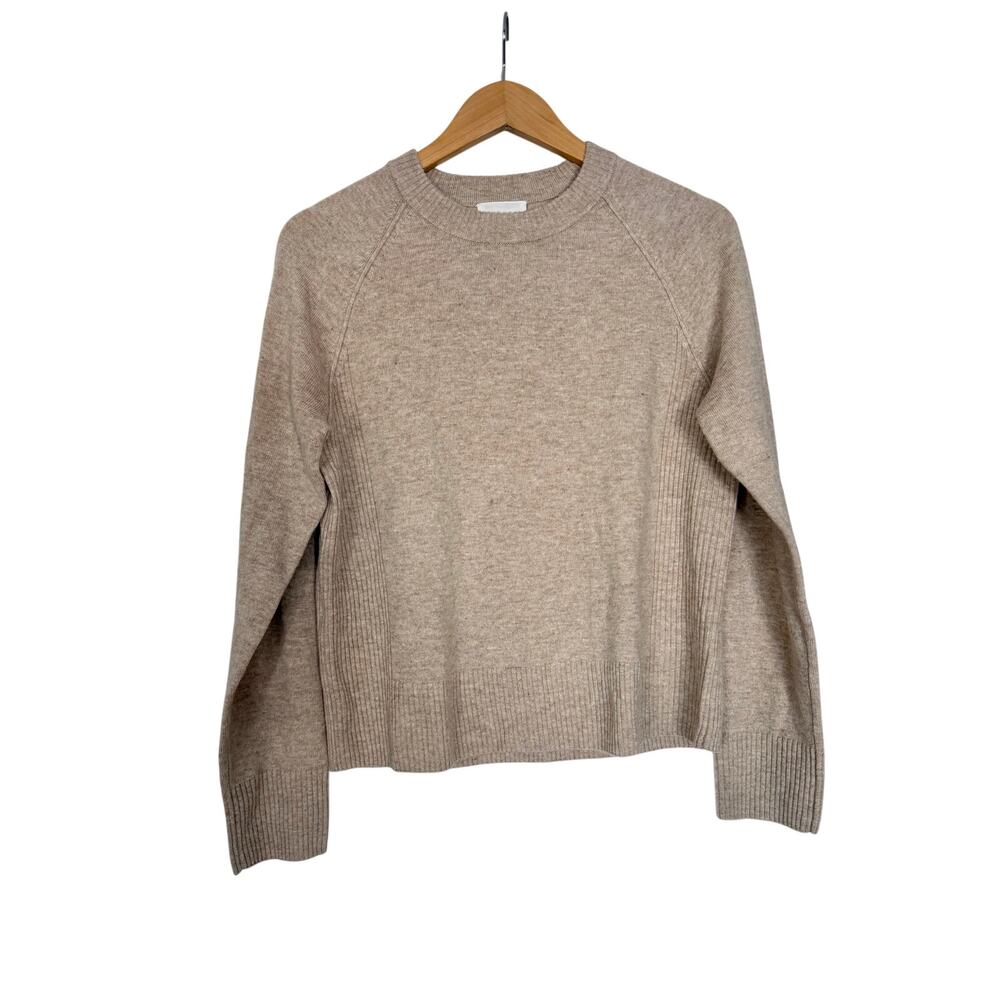 Caslon Cashmere Wool Blend Sweater Ribbed‎ Raglan Sleeve Crewneck Pullover M NEW - Picture 3 of 6